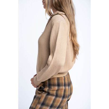 Campera Tejida Algodon Arena