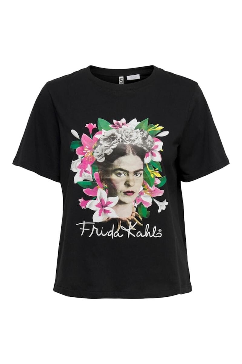 Camiseta Frida Kahlo. Manga Corta. - Black 