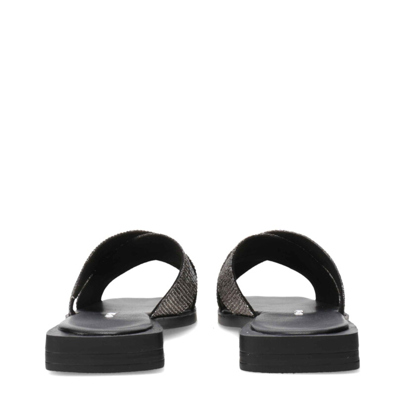 Sandalias de Mujer Bottero con Tiras Cruzadas de Brillos Negro