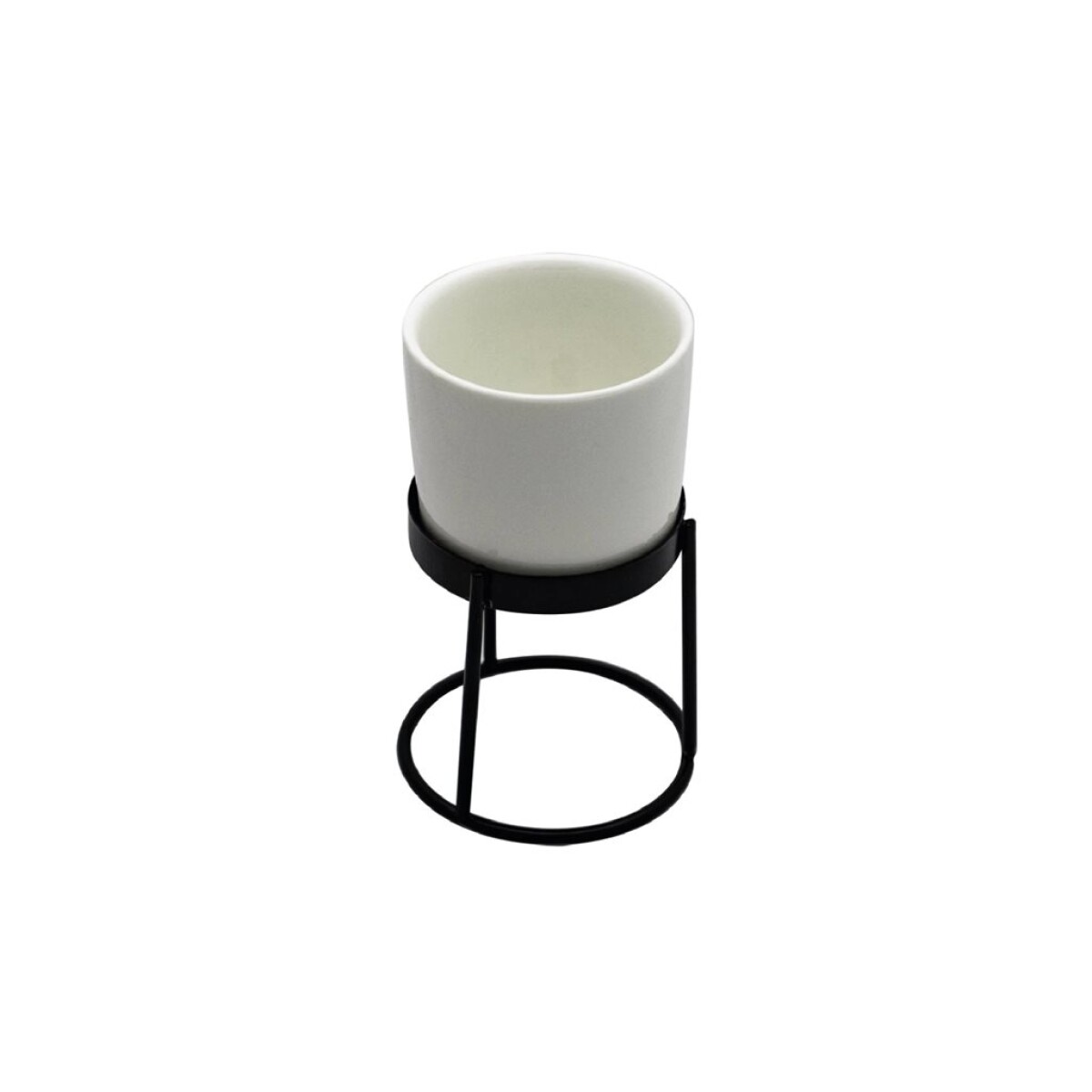 MACETA CERAMICA RED. D6x13CM BLANCO/NEGRO 