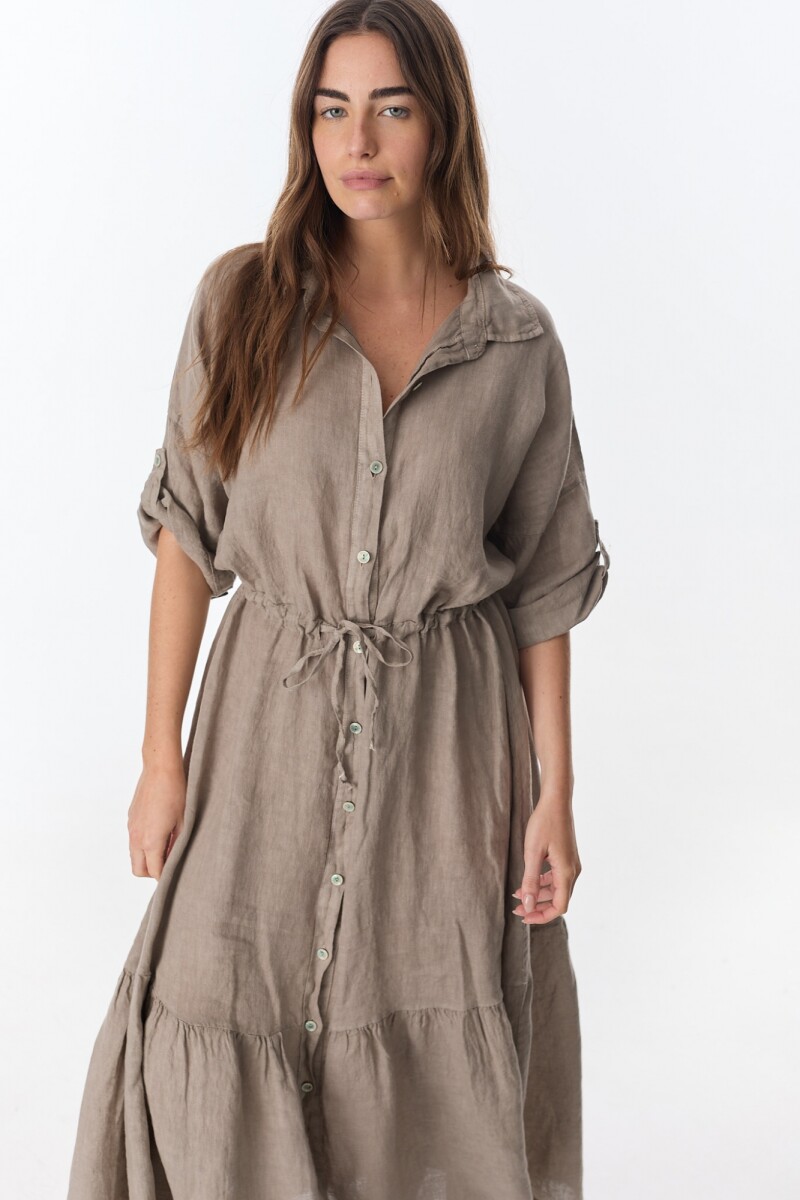 Vestido Camisero Vitta Beige