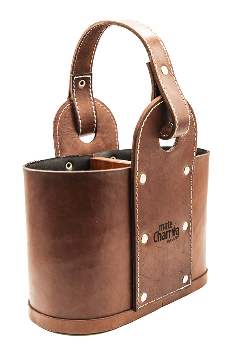 MATE CHARRUA PORTA MATE CINTA MARRON