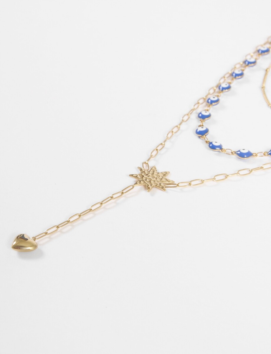 Collar acero ojitos - dorado 