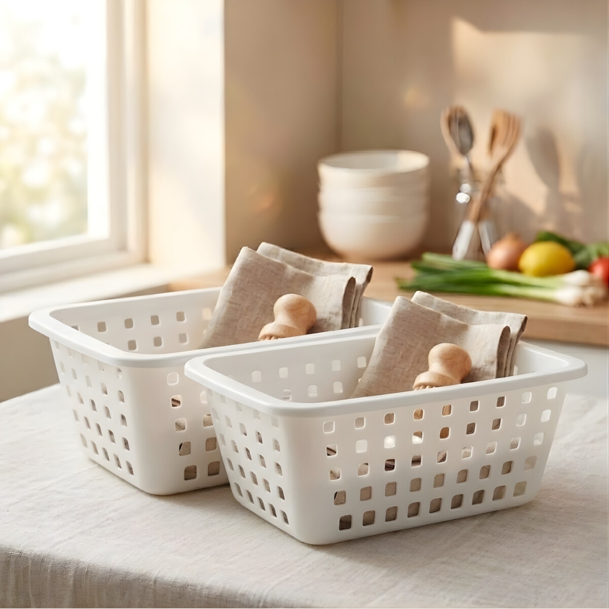 Set x2 Cestos grandes 5,2 lts - BLANCO 