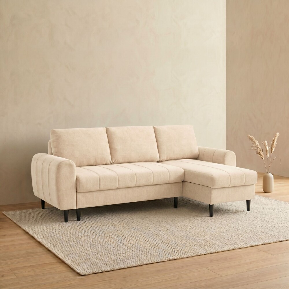 Sillón Esquinero con Baúles amplios - Amo Beige