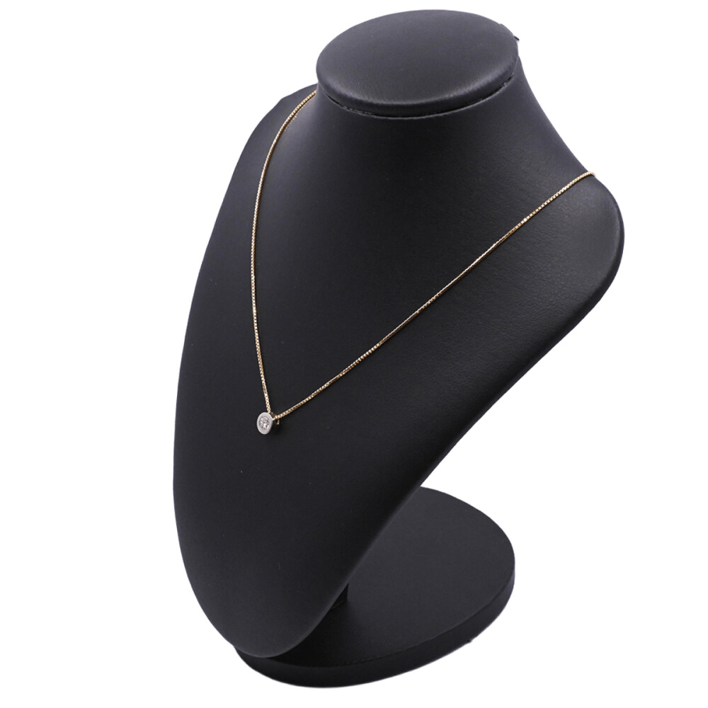 Cadena oro 18k veneciana con dije 2 tonos con brillante. Cadena oro 18k veneciana con dije 2 tonos con brillante.