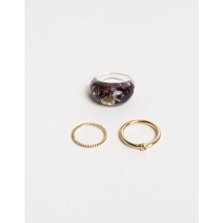 Sets Anillos Flores atrapadas Dorado