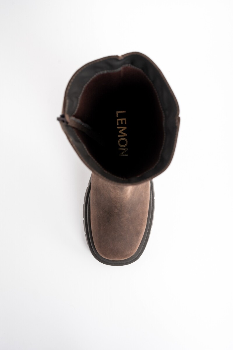 Bota Cuero Lavado Chocolate