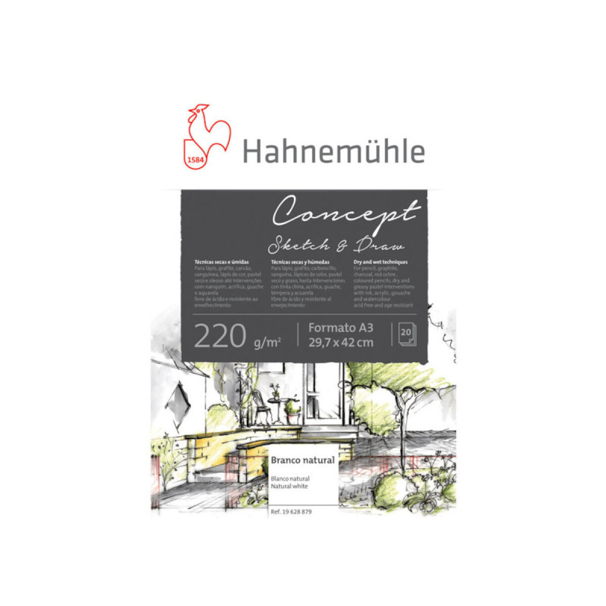 Papel dibujo Concept 220g - Hahnemühle - A3 