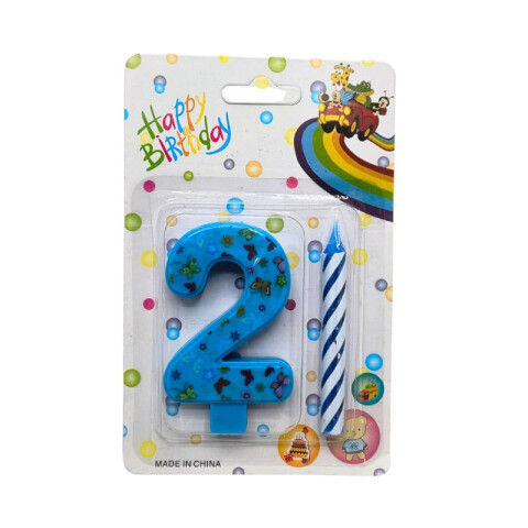 Vela Número 2 2En1 Azul