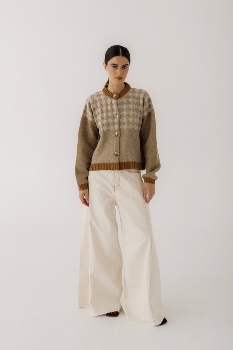 CARDIGAN ROMBOS Beige
