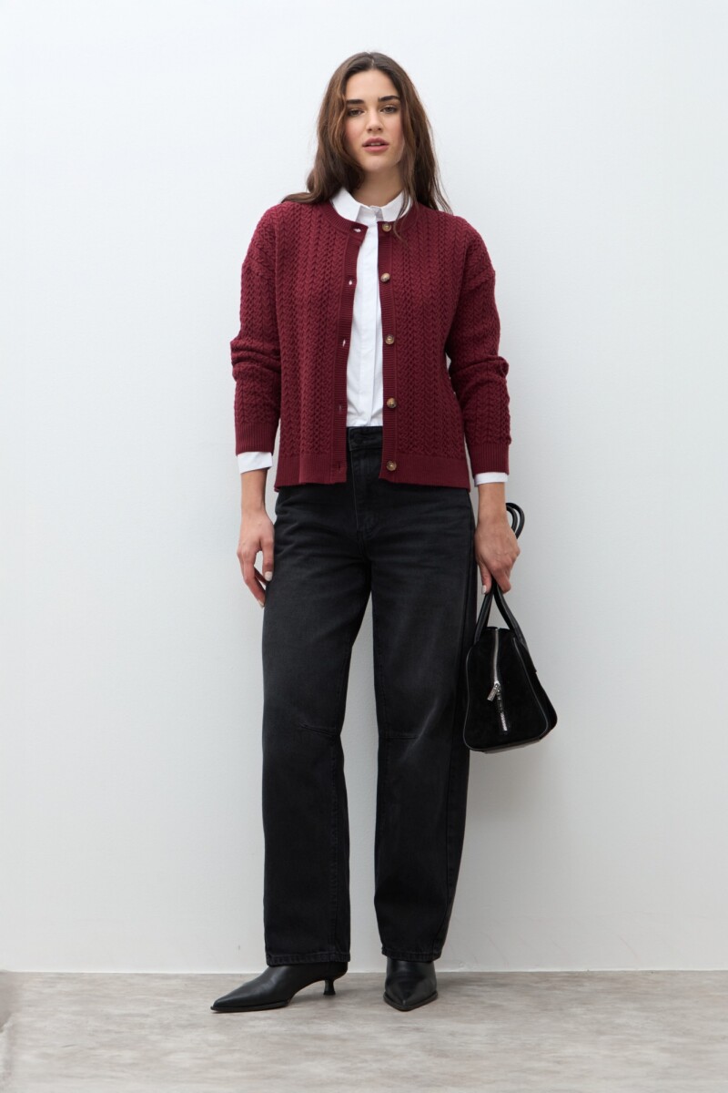 Cardigan estructuras - bordo 