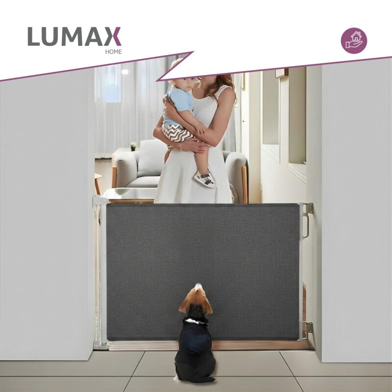 Puerta Flexible Lumax con Malla Retráctil de Seguridad Gris
