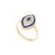 Anillo oro 18k dos tonos ,zafiros y brillantes Anillo oro 18k dos tonos ,zafiros y brillantes