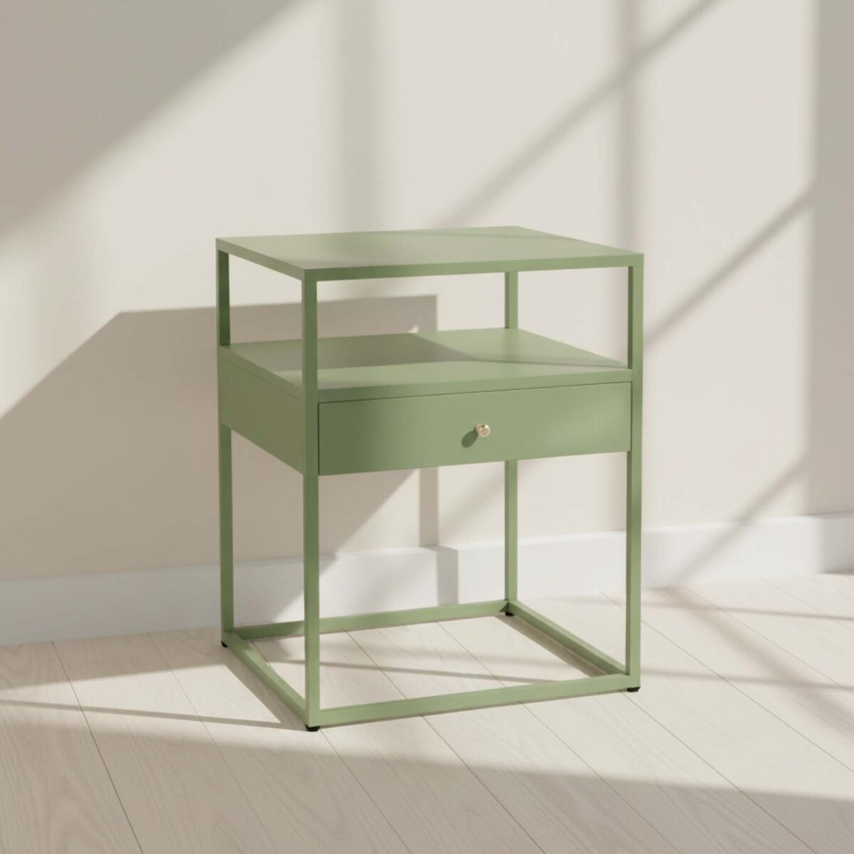 MESA LATERAL BAJA - METAL VERDE OLIVIA 