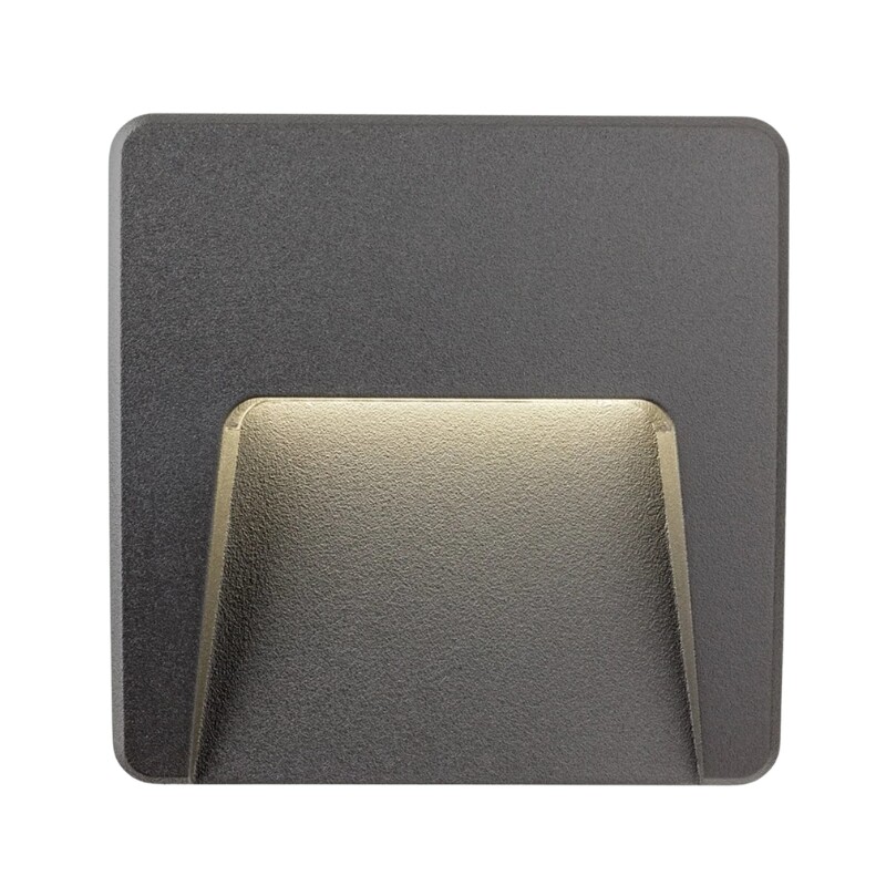 ARTEFACTO EXTERIOR DE PARED CUADRADO MOREIRA 3W Luminaria De Exterior De Pared Cuadrado Moreira 3W Gris
