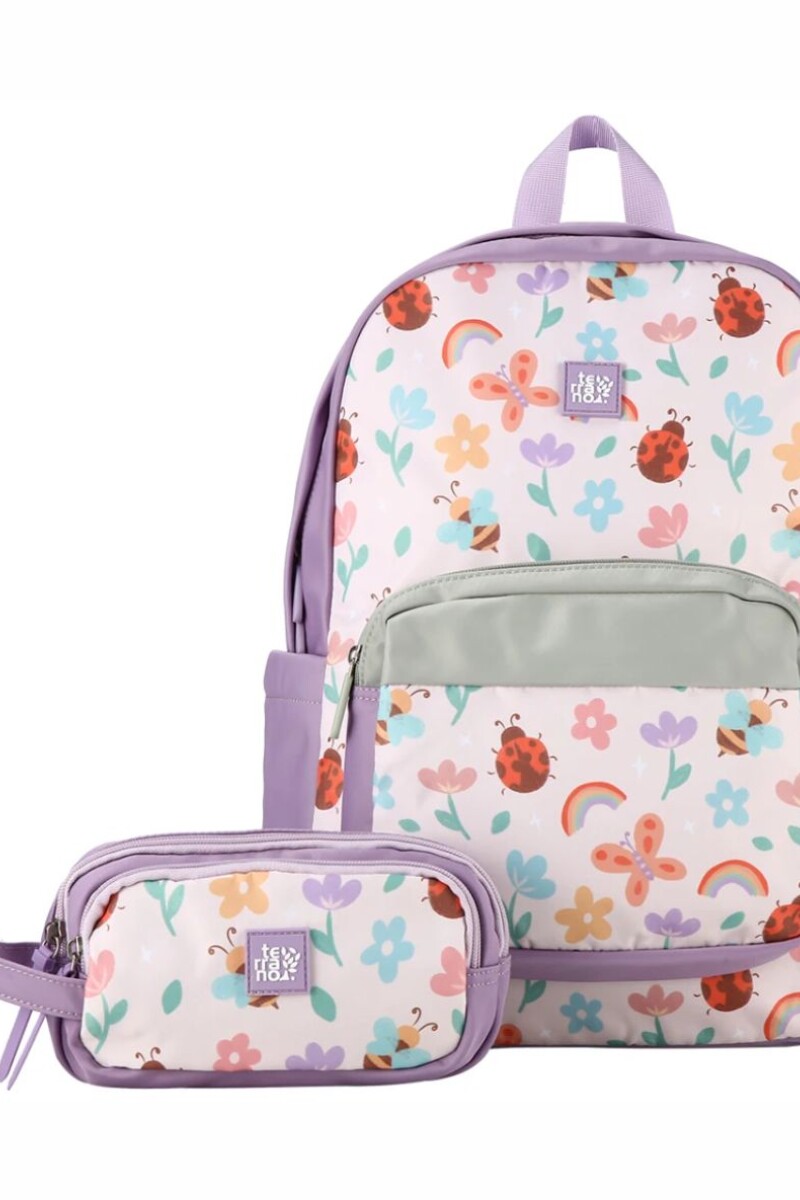 Kit Mochila + Cartuchera kids - Purple Flower Kit Mochila + Cartuchera kids - Purple Flower