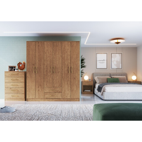 CASTRO - ROPERO ROCHA 6 PUERTAS MACADAMIA CASTRO - ROPERO ROCHA 6 PUERTAS MACADAMIA