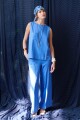 TOP LINO POCKET AZUL
