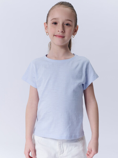 Remera manga corta slub estampa Lila