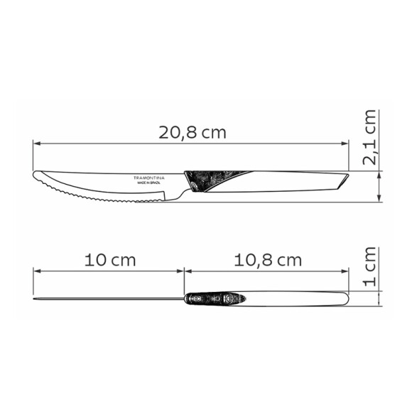 Cuchillo 4" mango ppl verde "LYF" -TRAMONTINA TN7601