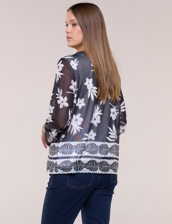 Cardigan Twofer 2 En 1 NEGRO/BLANCO