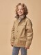 Campera Encerada Con Cuello Camel