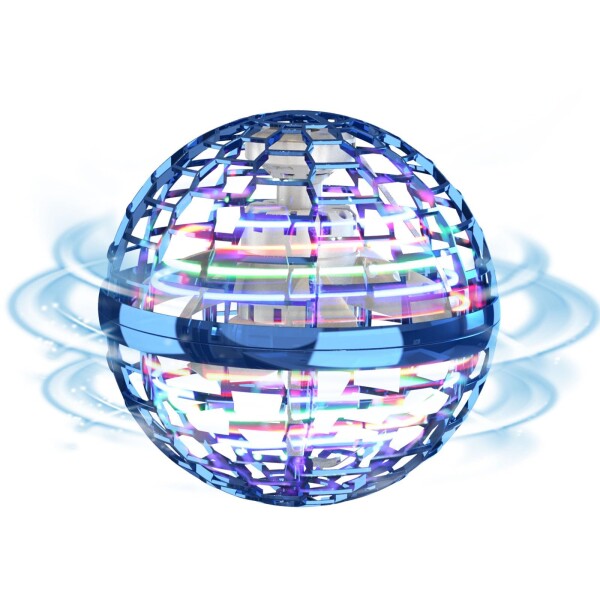Pelota Mágica Voladora Spinner Luces Recargable Con Control Variante Color Azul