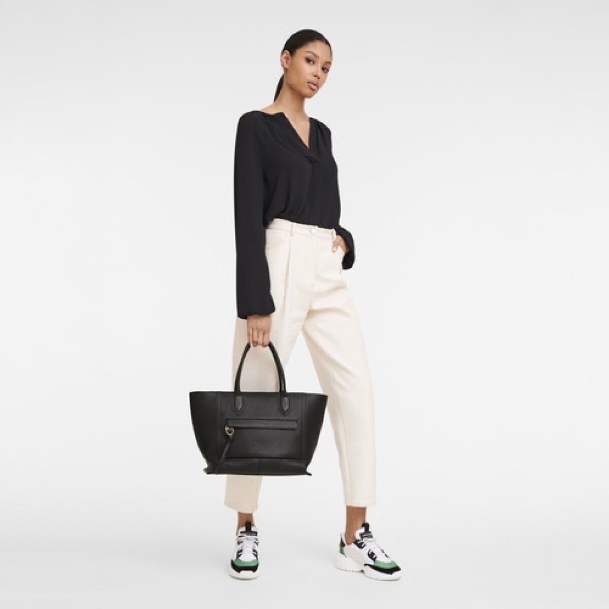 Longchamp -MAILBOX LEATHER BAG L 