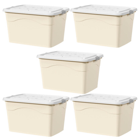 Set X5 Cajas Organizadoras Rigidas C/ Tapa 55x40x31cm Set X5 Cajas Organizadoras Rigidas C/ Tapa 55x40x31cm