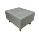 Puff de Tela con Patas de Madera 52x62x35cm gris