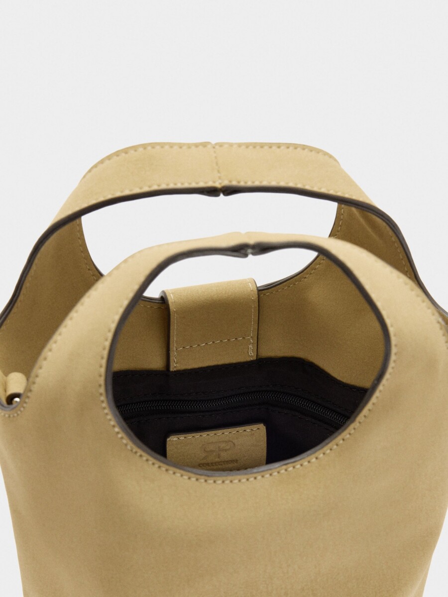 Bolso Bombonera Efecto Piel beige
