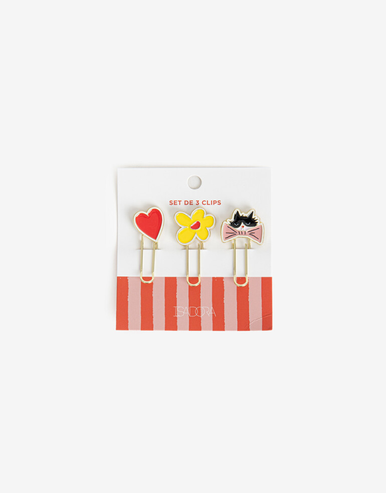 Útiles Varios Clips Utiles - Combinacion Tricolor