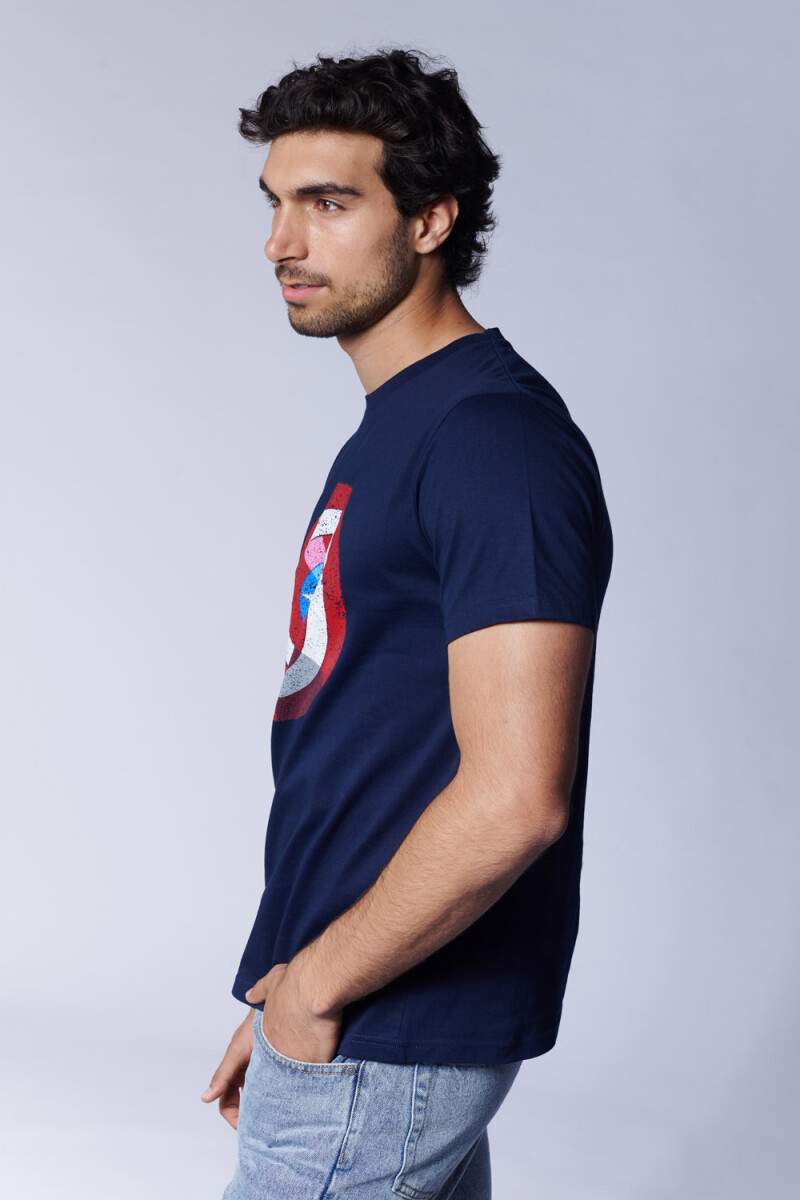 Remera Capitán América Azul Marino