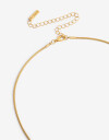 Collares Largos Piedra Collar Largo Metal Y Piedra - Dorado Oro Cepillado Mate