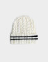 Gorro Romántico Gorro Tejido Varsity Crudo - Blanco Crudo