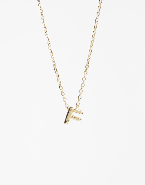 Cadena Corta con Dije Letras Collar Con Dije Metal. - Dorado