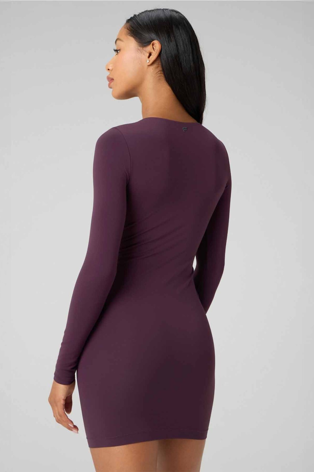 Vestido Seamless Long-Sleeve Mini Dress Mujer Oxblood