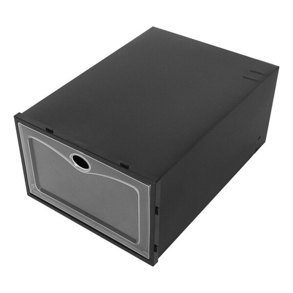 Caja Organizadora Zapatos Zapatera 12 Unidades Caja Apilable Color Variante Negro