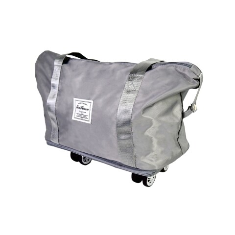 BOLSO GRIS P/VIAJE C/RUEDITAS 39X20X34CM Unica