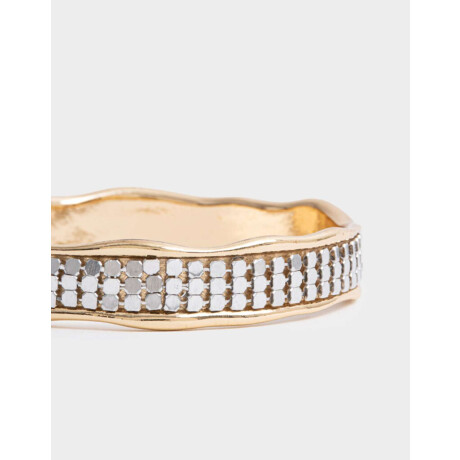 Pulsera Rigida De Metal Dorado