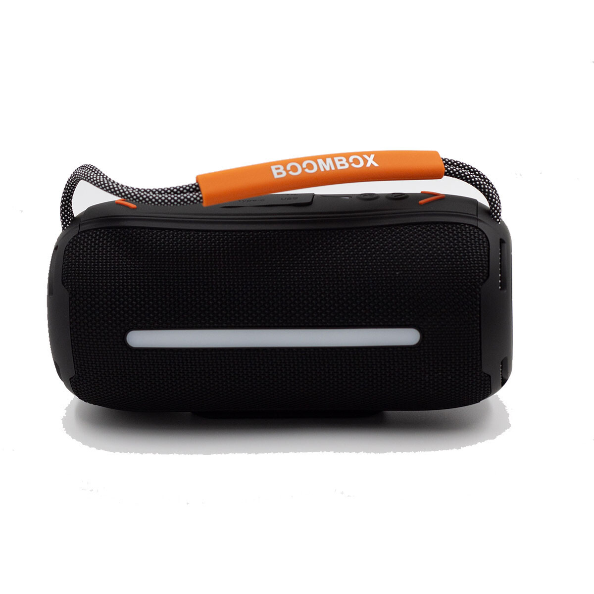 Parlante portatil bluetooth con correa simil boombox negro 