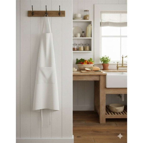 Delantal Algodón 60X85Cm Blanco