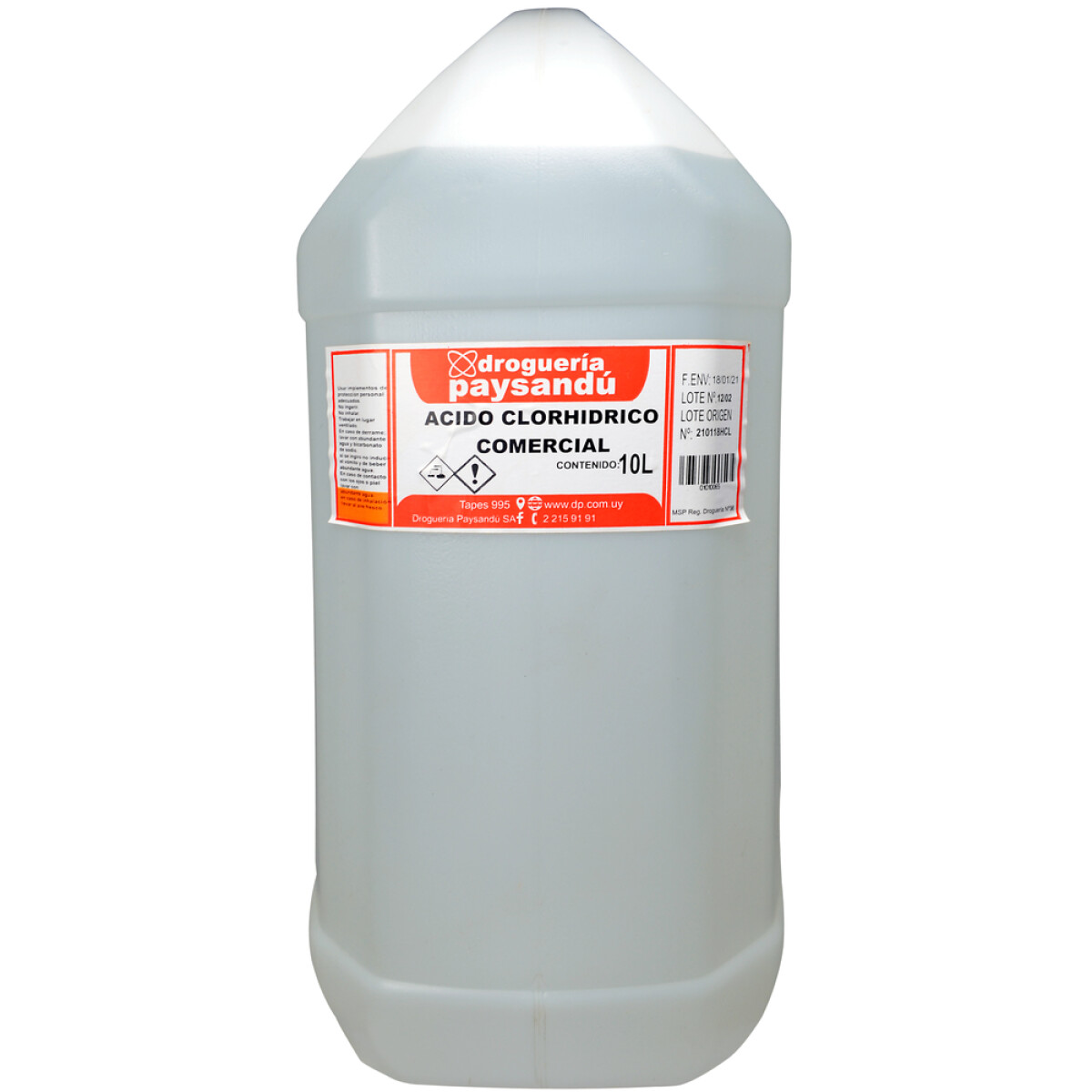 Ácido Clorhídrico Comercial - 10 L 