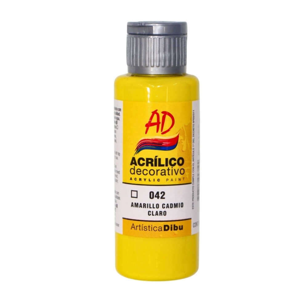 PINTURA ACRILICA ARTISTICA DIBU 60 ML. DIFERENTES COLORES AMARILLO CADMIO CLARO 042