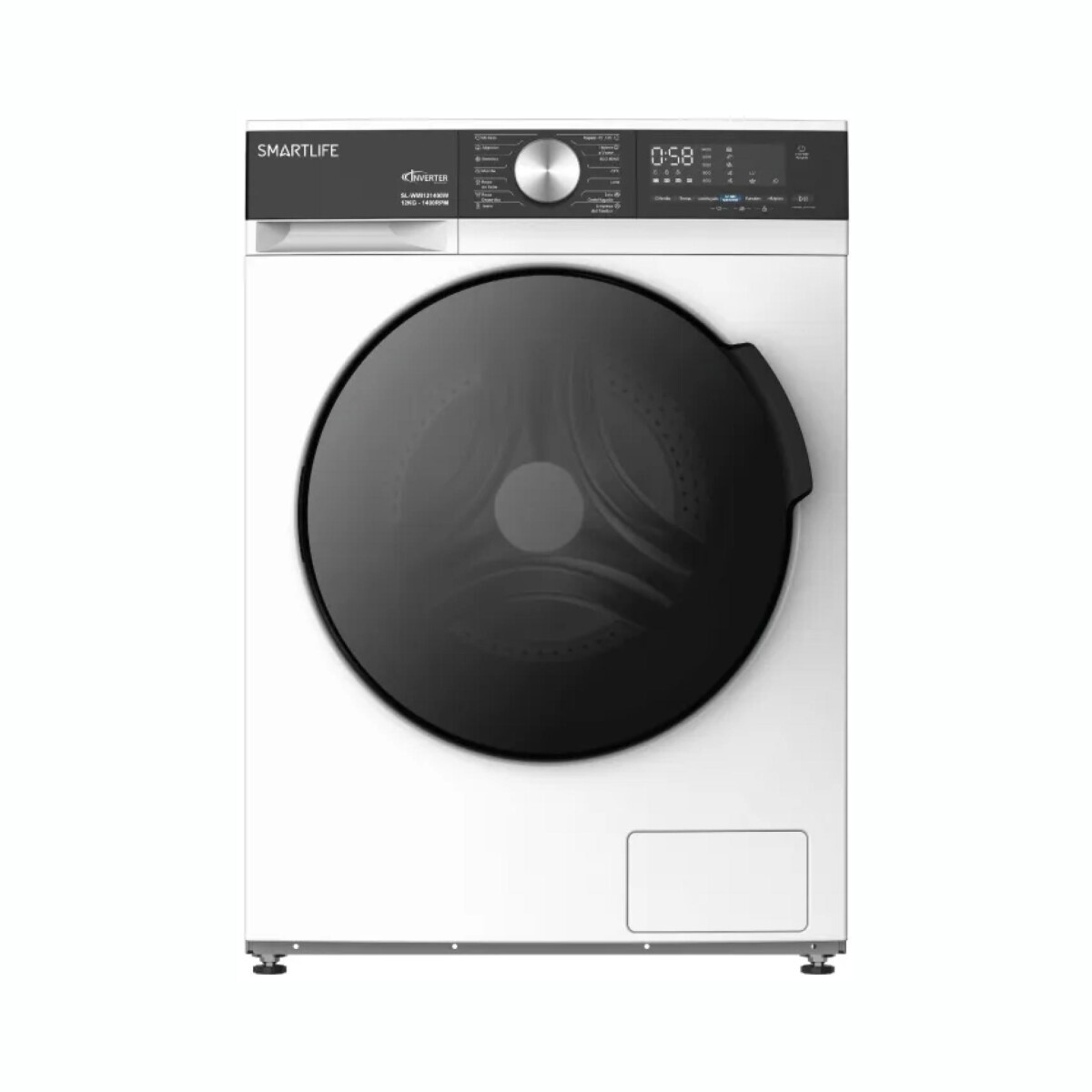 Lavarropas Inverter SMARTLIFE SL-WMI121400W Capacidad 12Kg Carga Frontal 