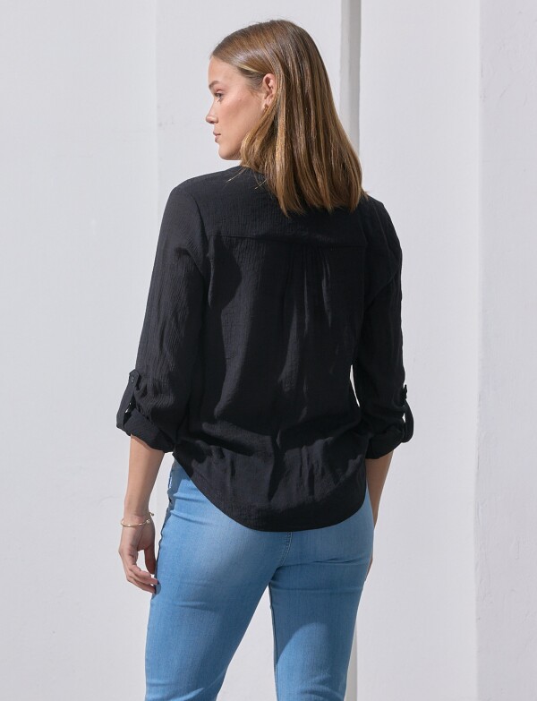 Blusa Nudo Botones NEGRO