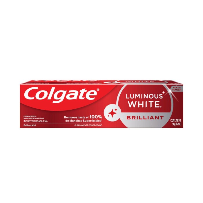 COLGATE LUMINOUS WHITE CR.DENTAL 90GR/48 única