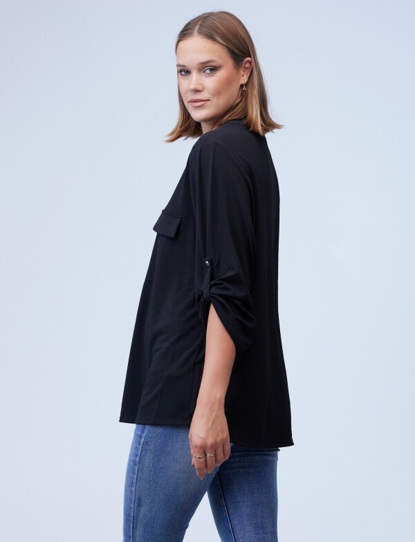 Blusa Oversize Zip NEGRO