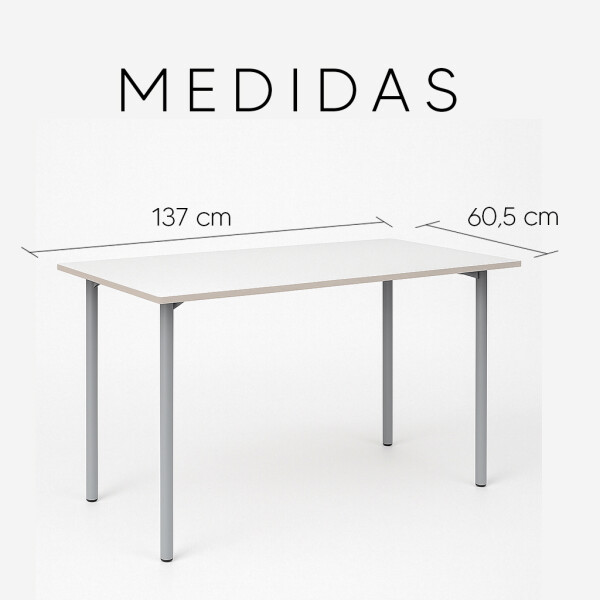 Mesa De Comedor Modelo Gitana, Rectangular Apta Para 6 Personas. BLANCO
